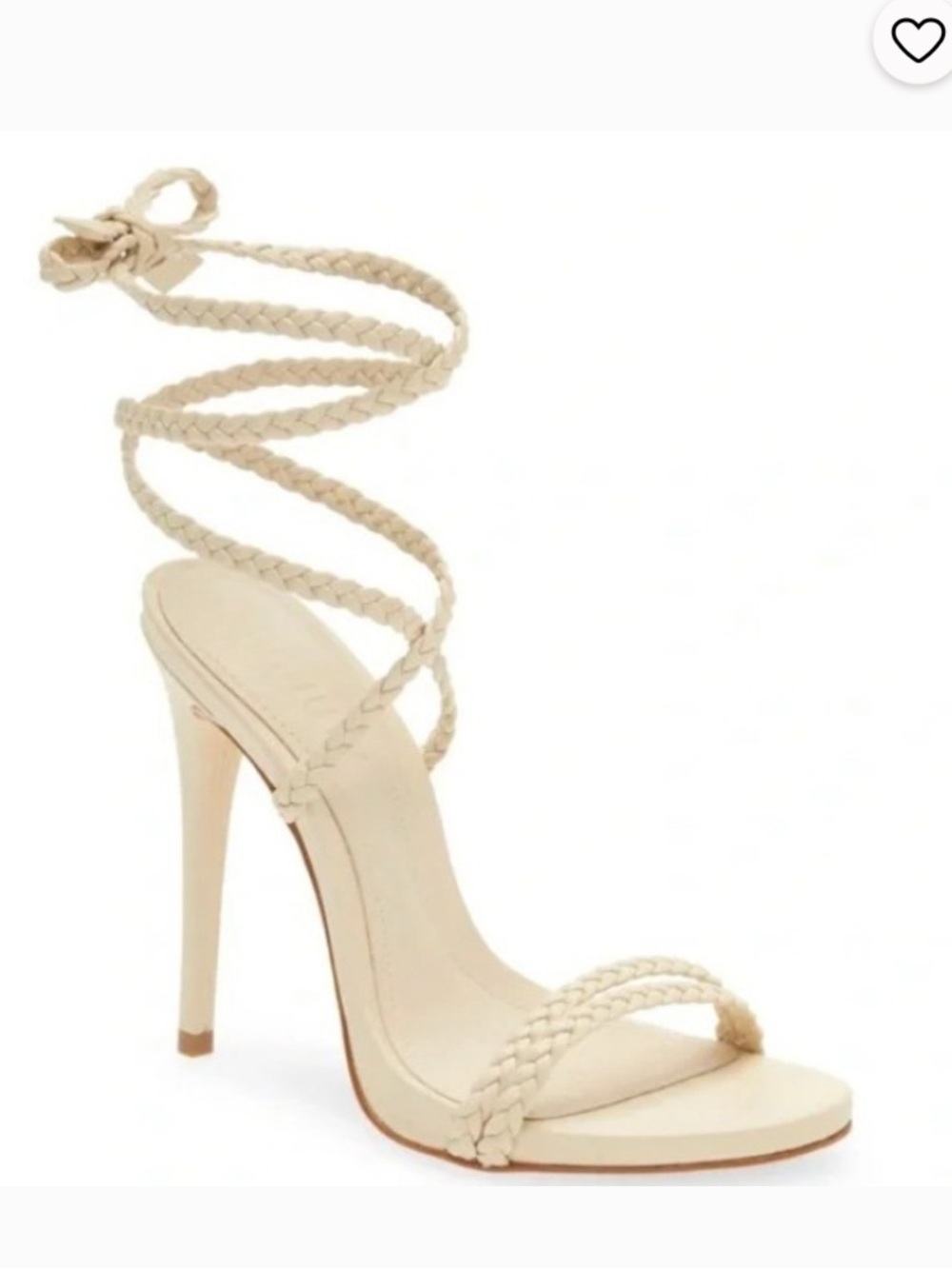 SCHUTZ Braided Wrap Stiletto Sandal Ivory Eggshell 8